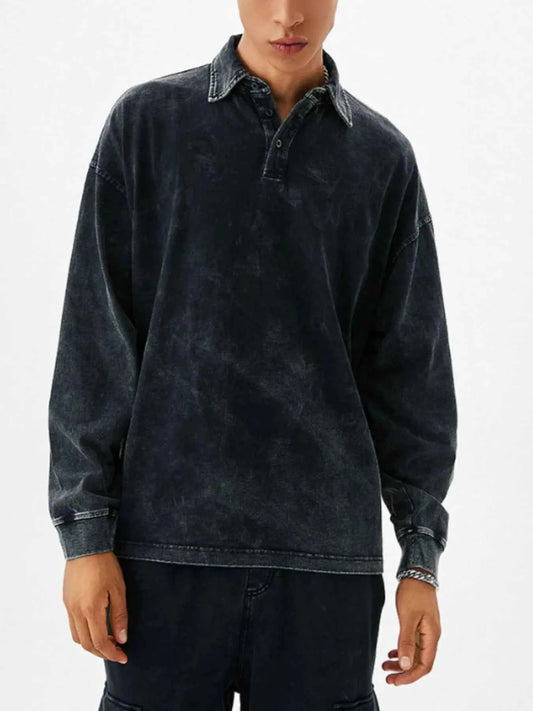 Polo délavé pour homme - Élégance décontractée et confort intemporel - DevilShop