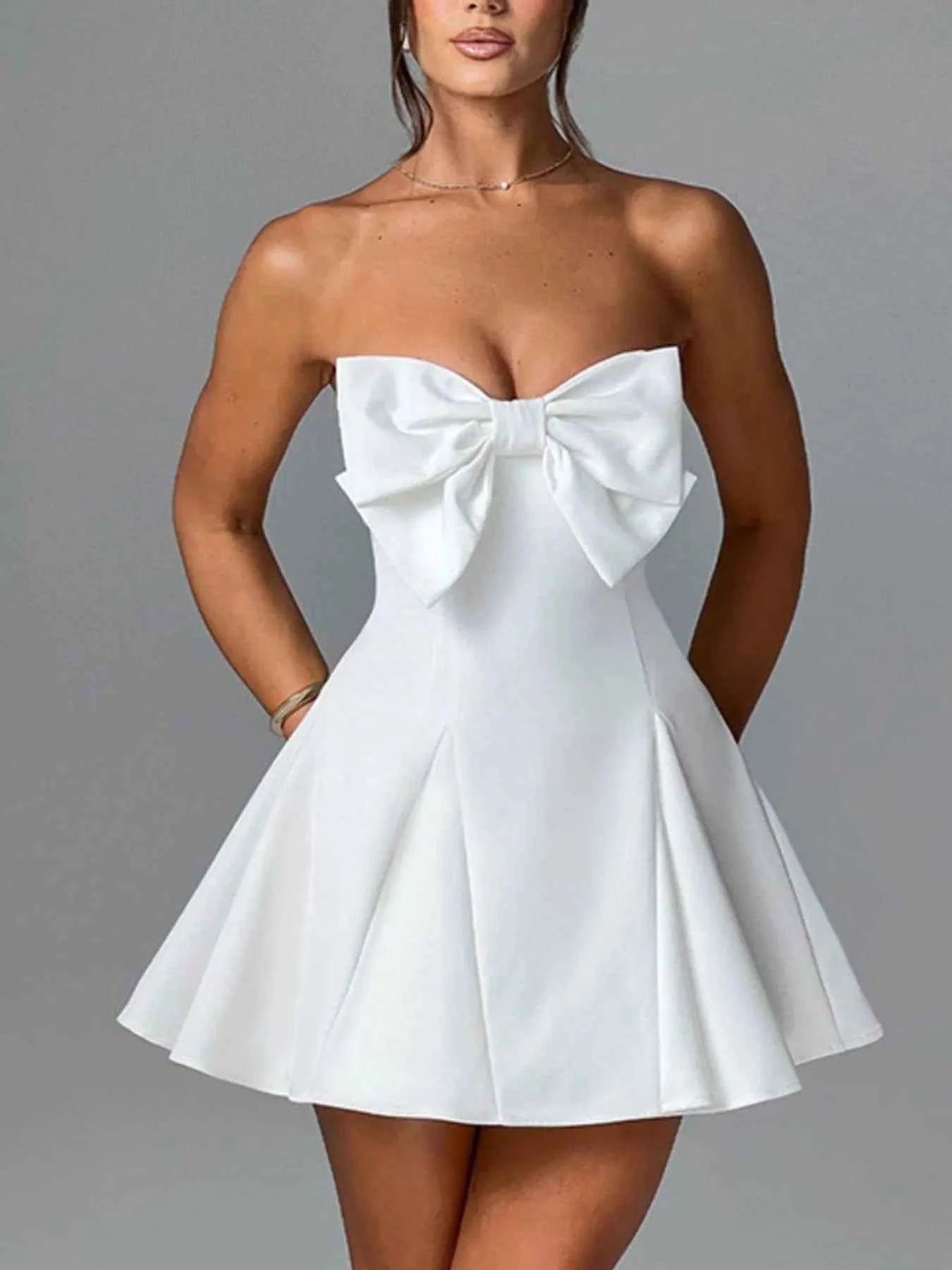 Bow Tube A-Line Mini Dress - DevilShop