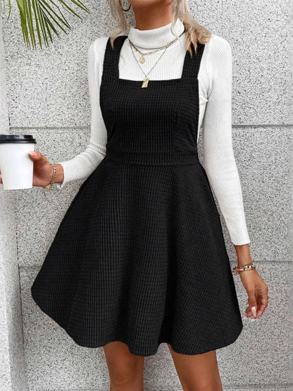 Crisscross Back Square Neck Mini Dress - DevilShop