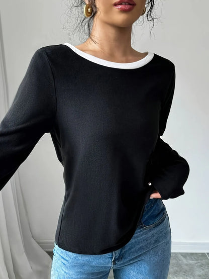 Long Sleeve Bow Tie Back T-Shirt - DevilShop