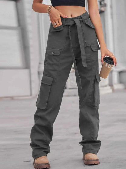 Jean cargo taille haute multi-poches - DevilShop