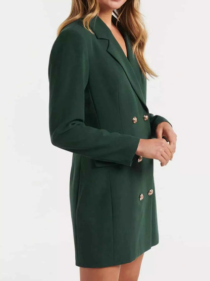 Double-Breasted Long Sleeve Blazer Dress