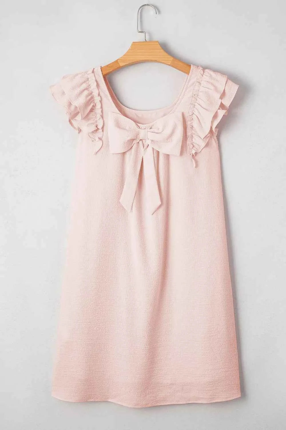 Mini-robe à manches volantées et nœud dans le dos - DevilShop