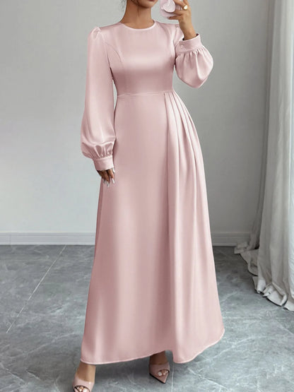 Satin Long Sleeve Maxi Dress - DevilShop
