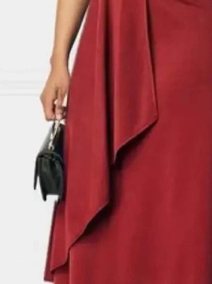 Short Sleeve Midi Wrap Dress with Belt Detail - DevilShop