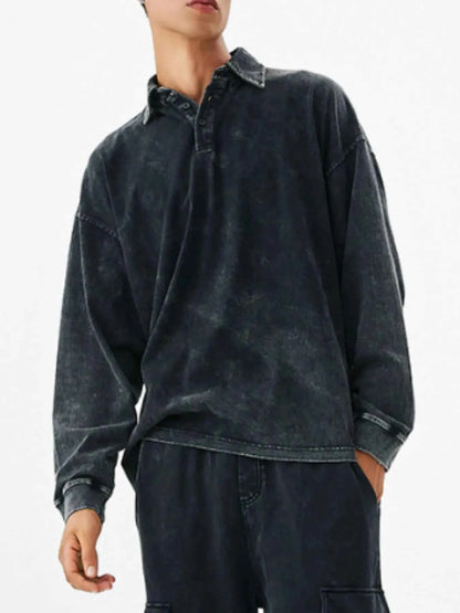 Polo délavé pour homme - Élégance décontractée et confort intemporel - DevilShop