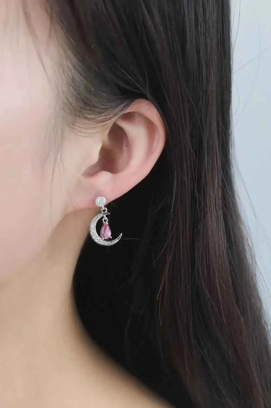 1 Carat Moissanite 925 Sterling Silver Moon & Star Earrings - DevilShop