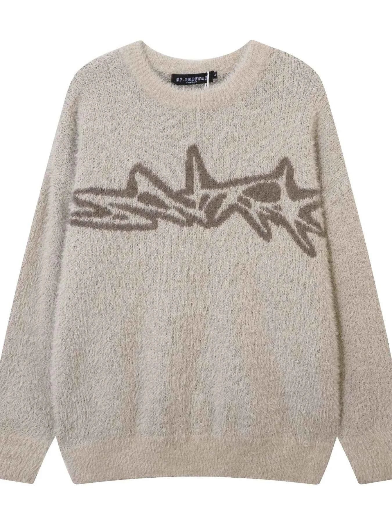 Pull oversize graphique tendance col rond pour un style décontracté - DevilShop