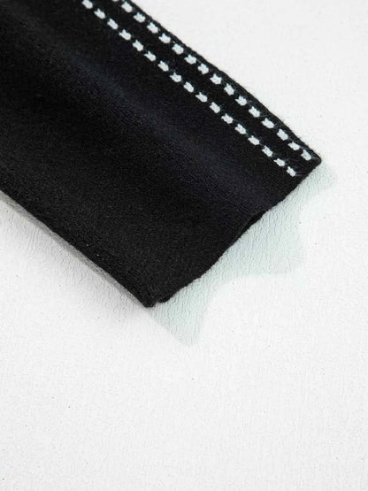 Contrast Trim Button up Sweater Cardigan