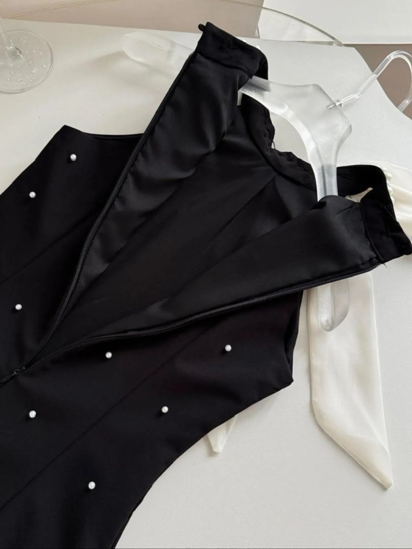 Pearl Detail Sleeveless Mini Dress - DevilShop