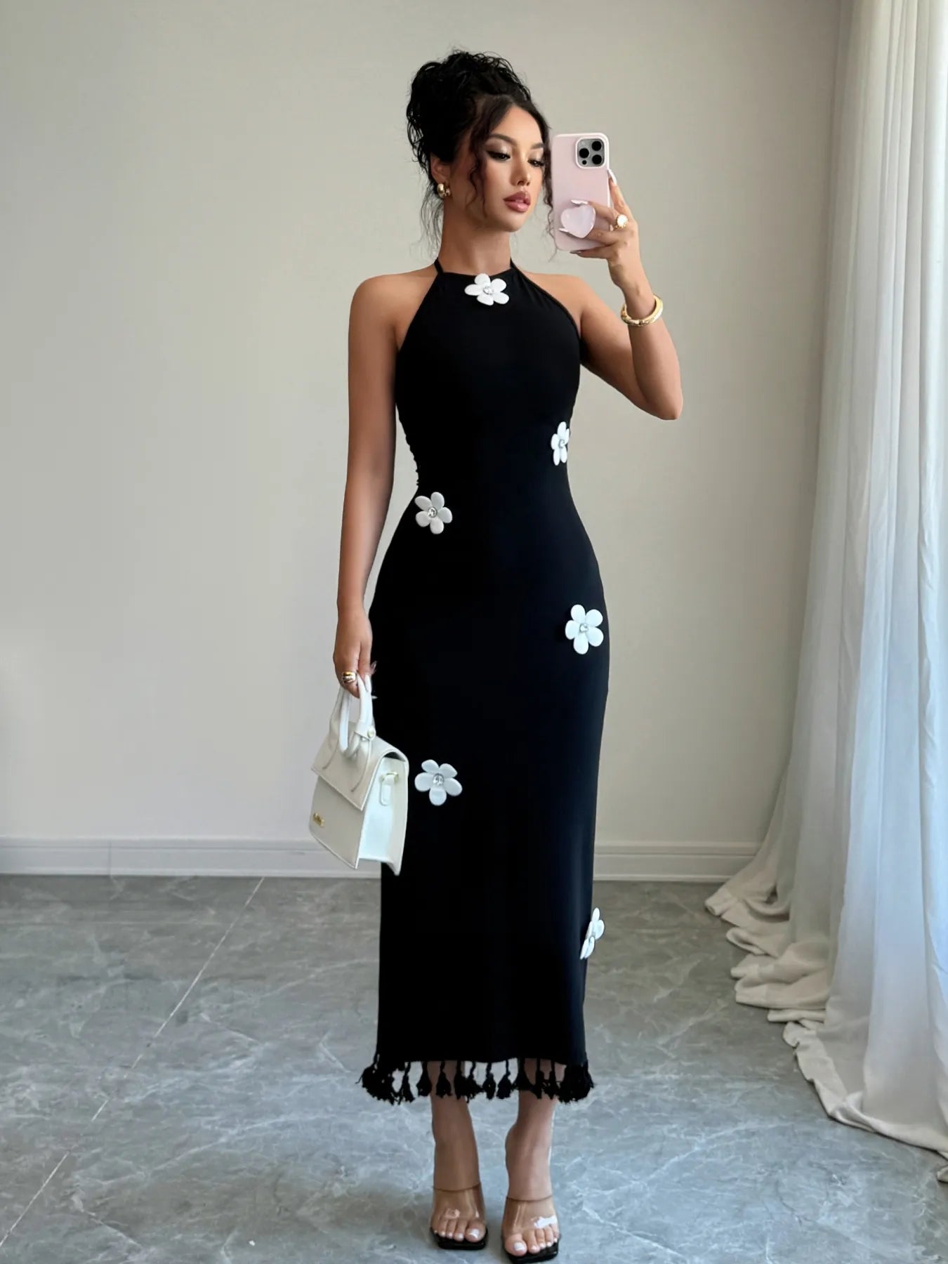 Flower Halter Neck Dress - DevilShop