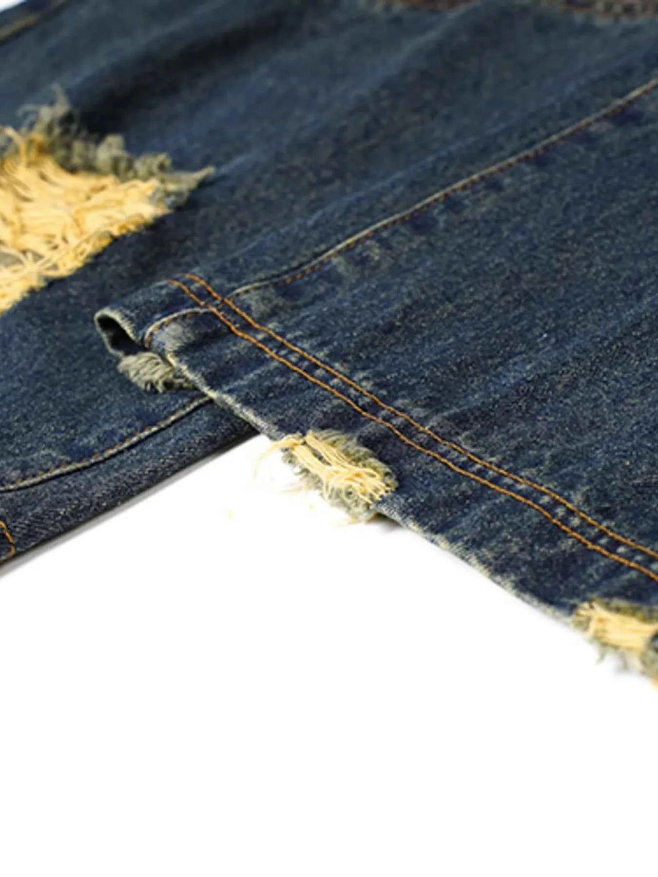 Jean ample effiloché à ourlet tendance - DevilShop