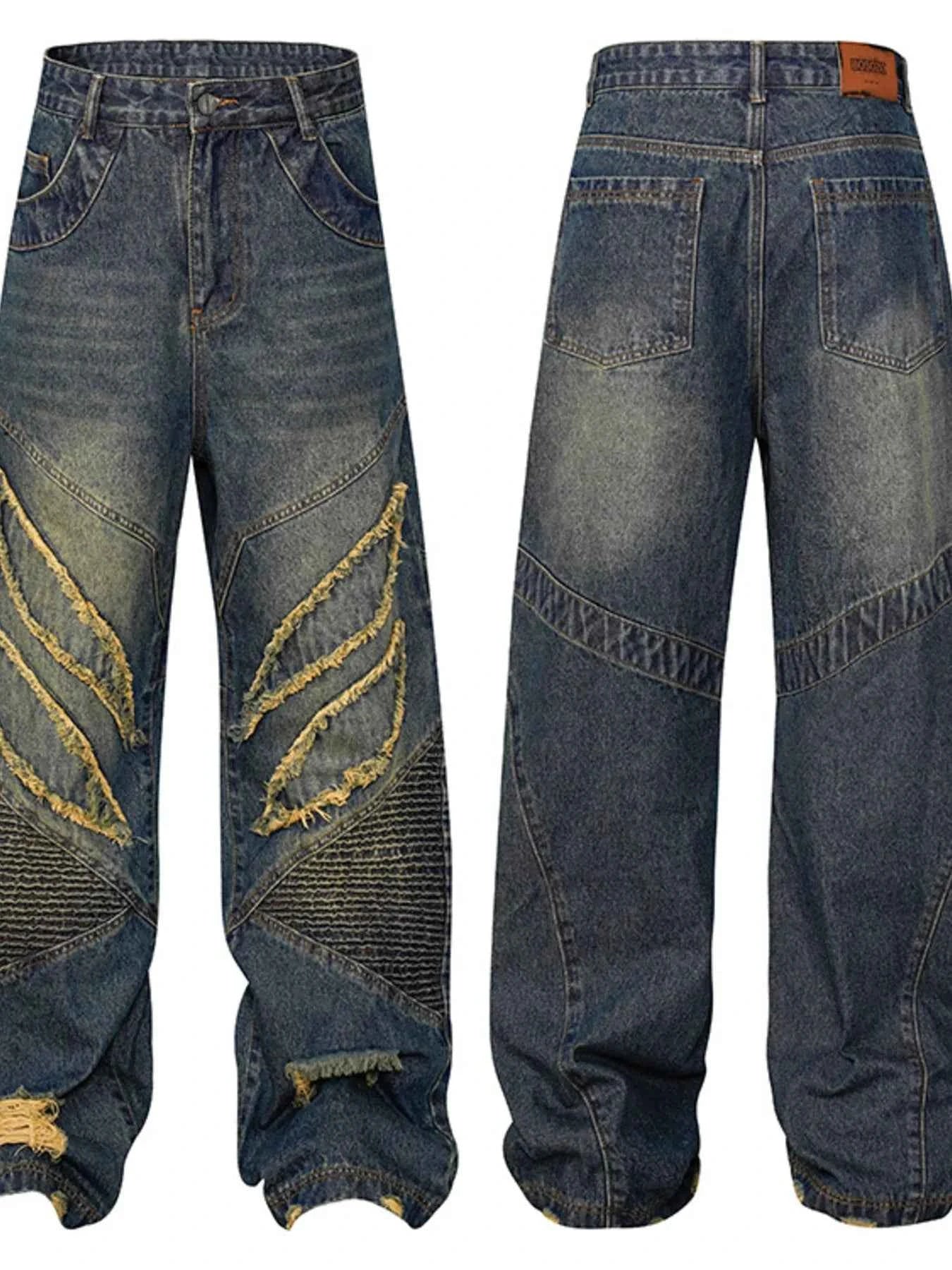 Jean ample effiloché à ourlet tendance - DevilShop