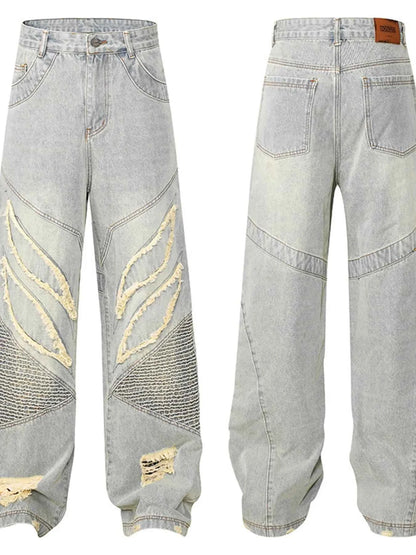 Jean ample effiloché à ourlet tendance - DevilShop