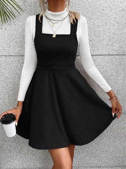 Crisscross Back Square Neck Mini Dress - DevilShop