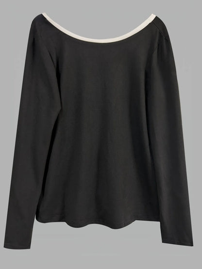 Long Sleeve Bow Tie Back T-Shirt - DevilShop