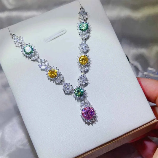 3.5 Carat Moissanite 925 Sterling Silver Necklace - DevilShop
