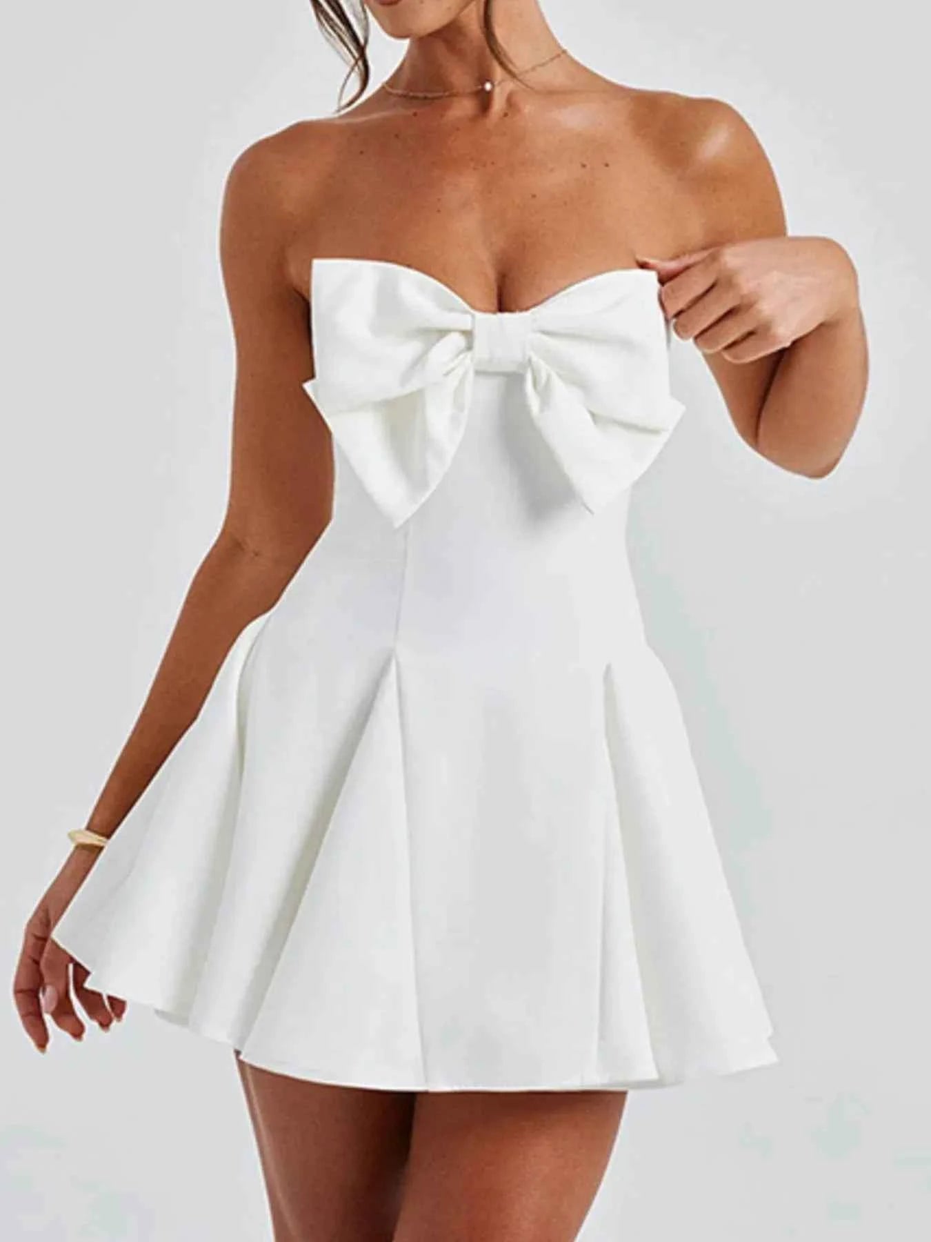Bow Tube A-Line Mini Dress - DevilShop