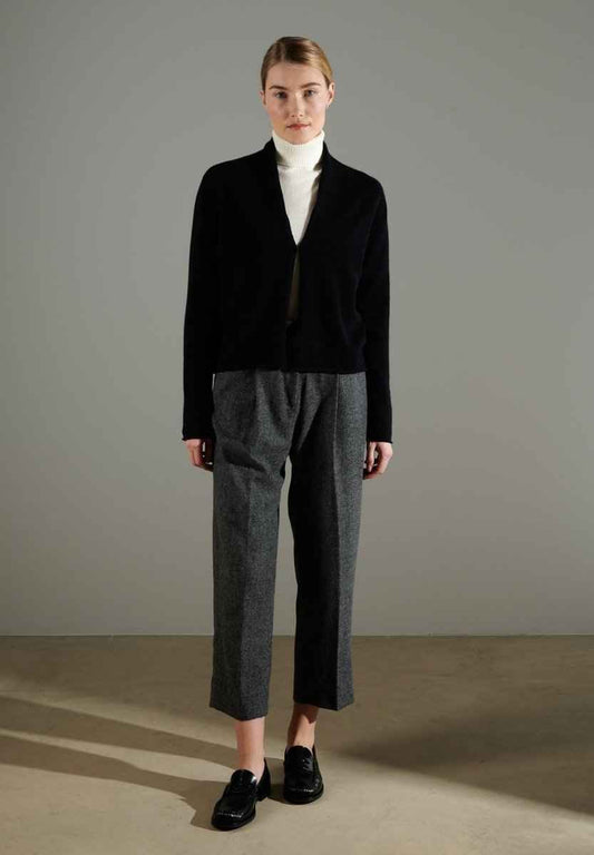 Cardigan col châle femme en cachemire noir - NAMI 2