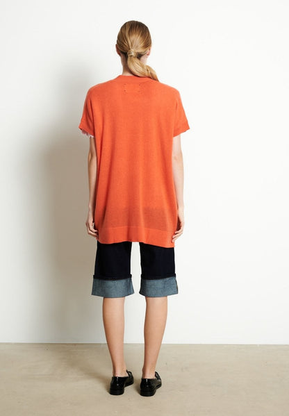 Gilet sans manches femme en cachemire mandarine - RIA 4